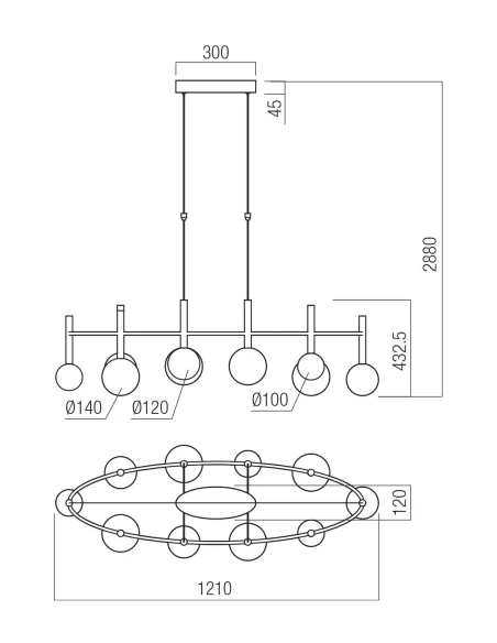 Redo Group - Bolla Oval Pendant Lamp - Black