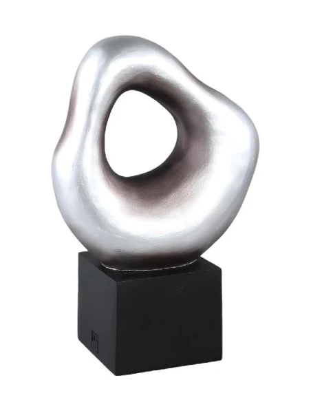 PTMD - Dolcey Sculpture on Base - Metallic Silver