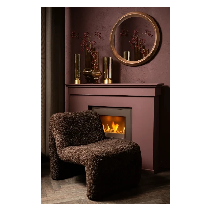 PTMD - Vaso Rotondo in Vetro Cannettato Keala - Ambra