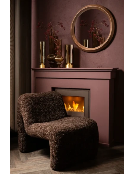 PTMD - Keala Round Ribbed Glass Vase - Amber