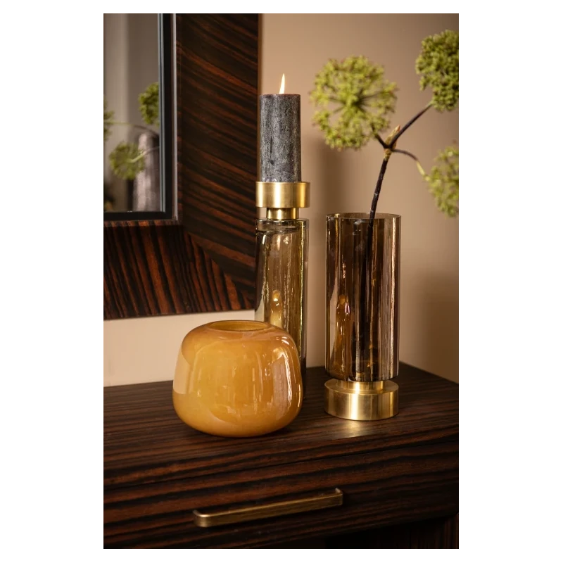 PTMD - Vaso / Portacandele Rotondo Morrible - Ambra