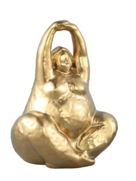 PTMD - Scultura Donna Seduta A Oday - Ceramica Dorata