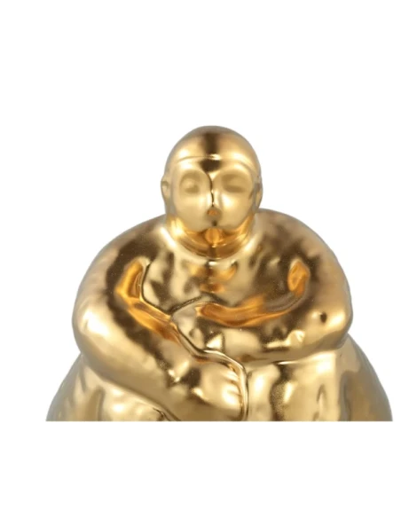 PTMD - Seated Woman Sculpture B Oday - Golden Ceramic