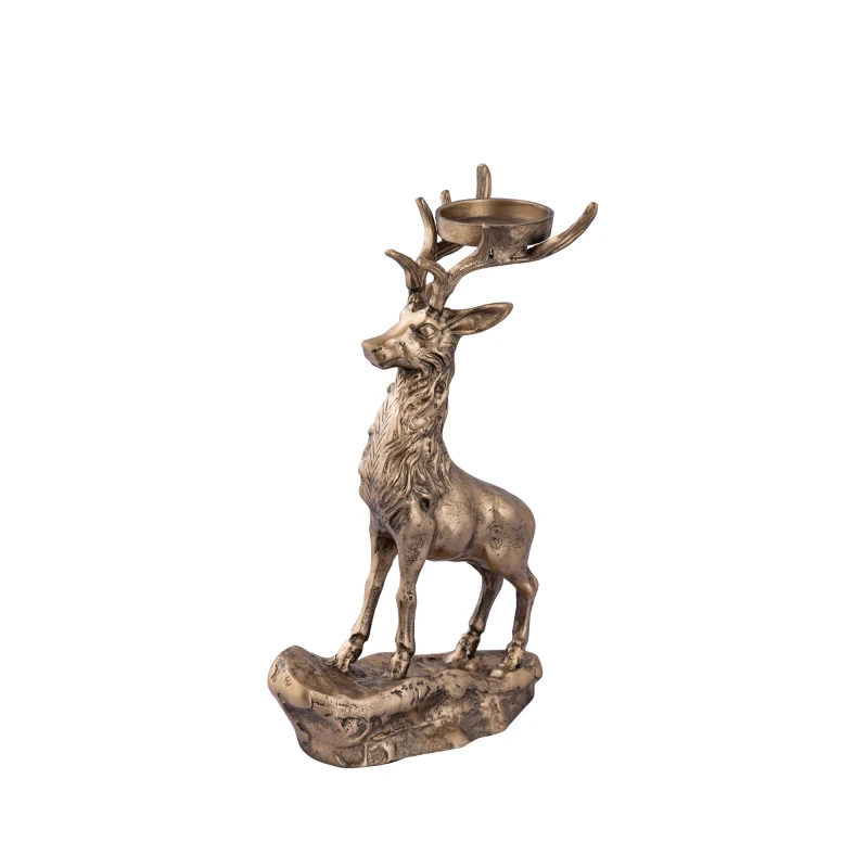 PTMD - Dixon Stag Candle Holder - Brass