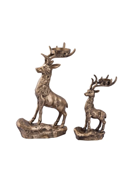 PTMD - Dixon Stag Candle Holder - Brass