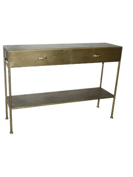PTMD - Console Table with 2 Drawers - Gold Metal