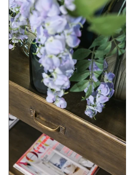 PTMD - Console Table with 2 Drawers - Gold Metal