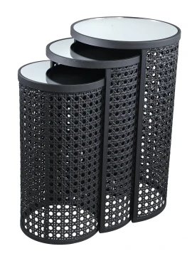 PTMD - Set di 3 Tavolini Jinda - Grigio