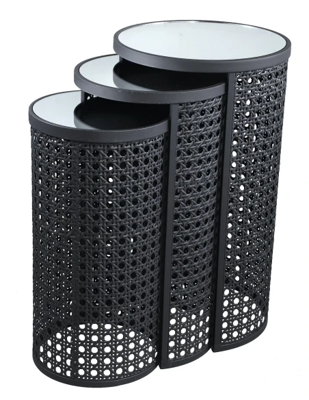 PTMD - Set di 3 Tavolini Jinda - Grigio