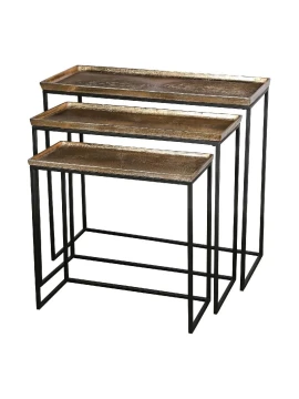 PTMD - Set di 3 Tavolini Daan - Oro / Nero