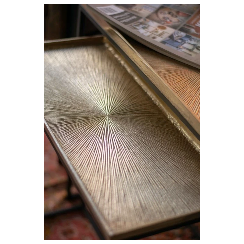 PTMD - Set of 3 Daan Coffee Tables - Gold / Black