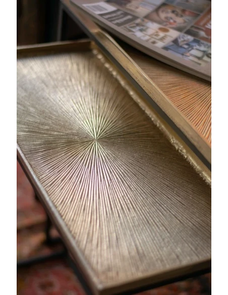 PTMD - Set of 3 Daan Coffee Tables - Gold / Black