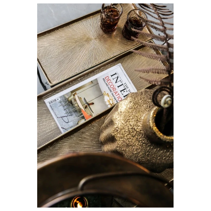 PTMD - Set of 3 Daan Coffee Tables - Gold / Black