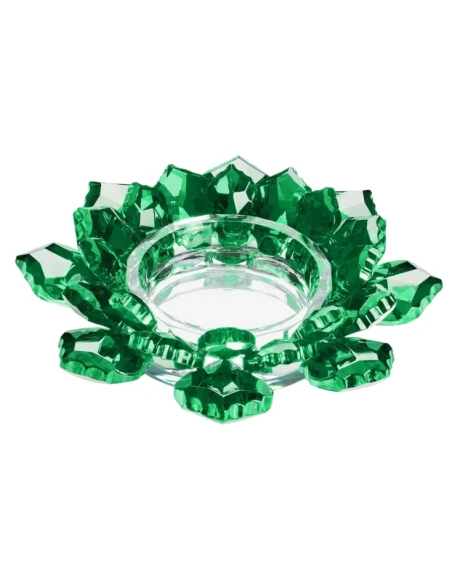 Ottaviani - Crystal Flower Candlestick - Green