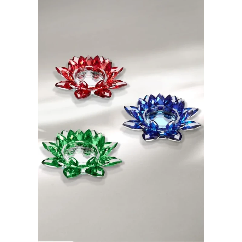 Ottaviani - Crystal Flower Candlestick - Green