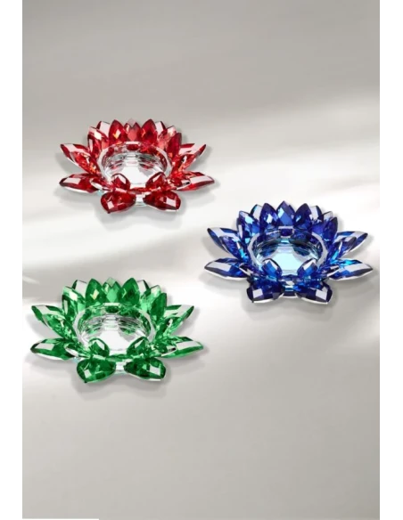 Ottaviani - Crystal Flower Candlestick - Green