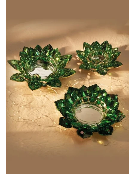 Ottaviani - Candeliere Fiore di Cristallo - Verde