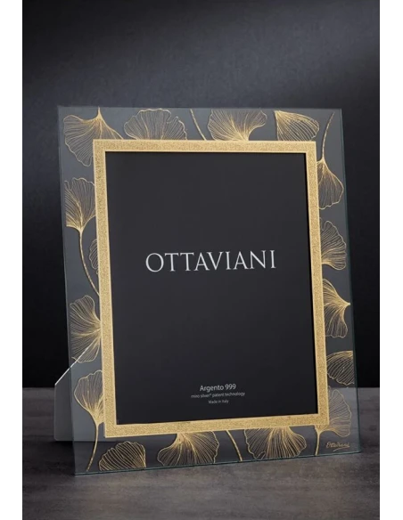 Ottaviani - Portafoto in Cristallo Soffio con Foglia Oro