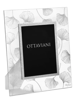 Ottaviani - Portafoto in Cristallo Soffio con Foglia Argento