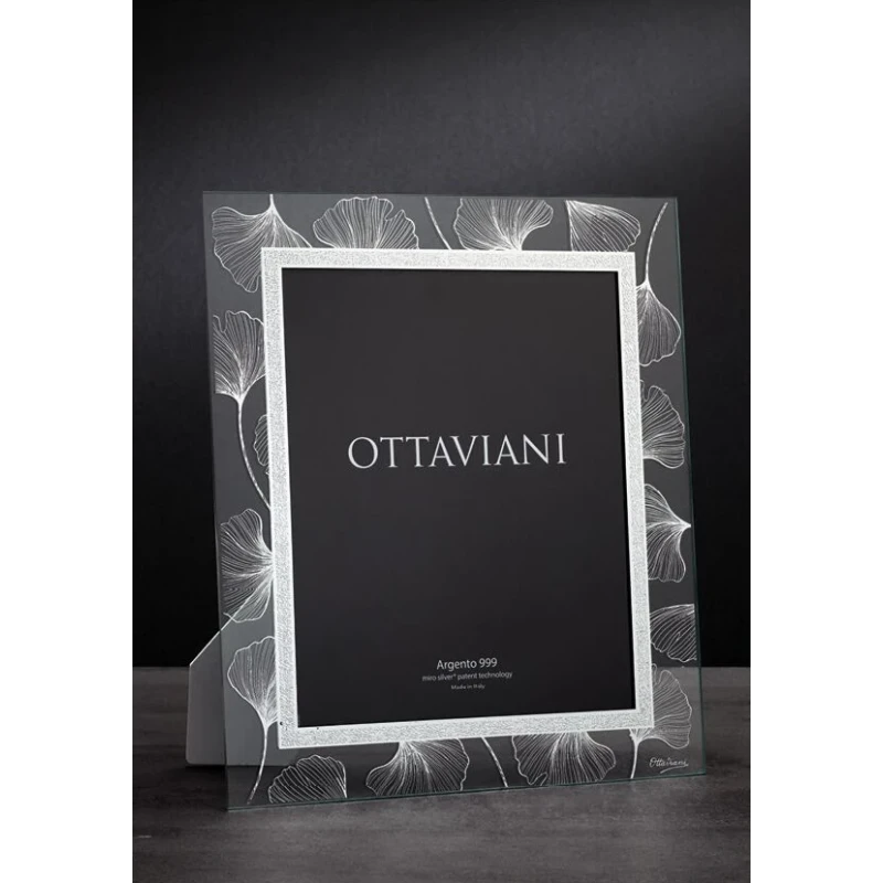 Ottaviani - Blown Crystal Photo Frame with Silver Leaf