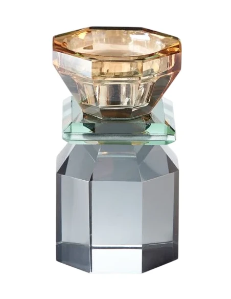 Ottaviani - Colored Crystal Candlestick - Gray