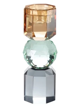 Ottaviani - Colored Crystal Candlestick with Central Sphere