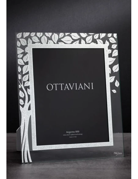 Ottaviani - Portafoto Cristallo Albero della Vita - Foglia Argento