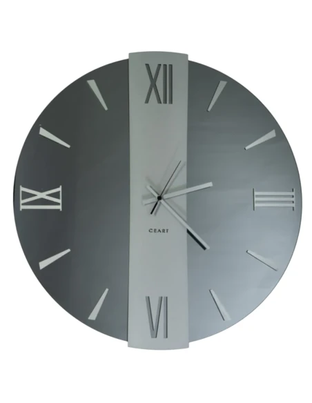 Ceart - Orologio da Parete a Specchio Vega - Nero Fumè / Argento