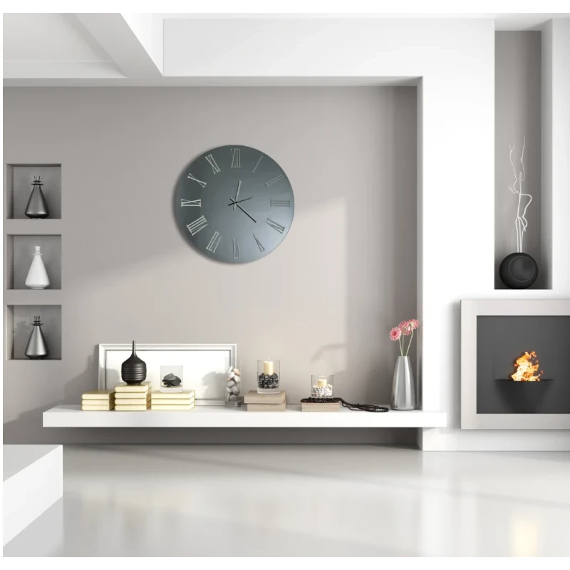 Ceart - Sirio Mirror Wall Clock - Smoked Black / Silver