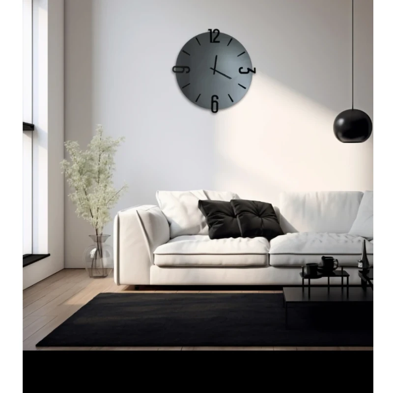 Ceart - Alfa Mirror Wall Clock - Smoked Black
