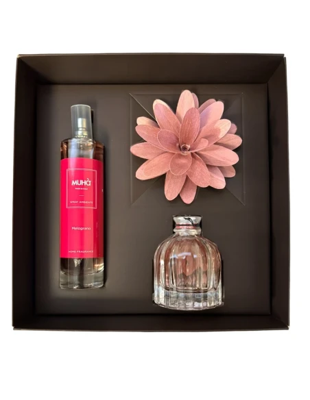 Muhà - Gift Set: "Flower" Diffuser + Room Spray - Pomegranate