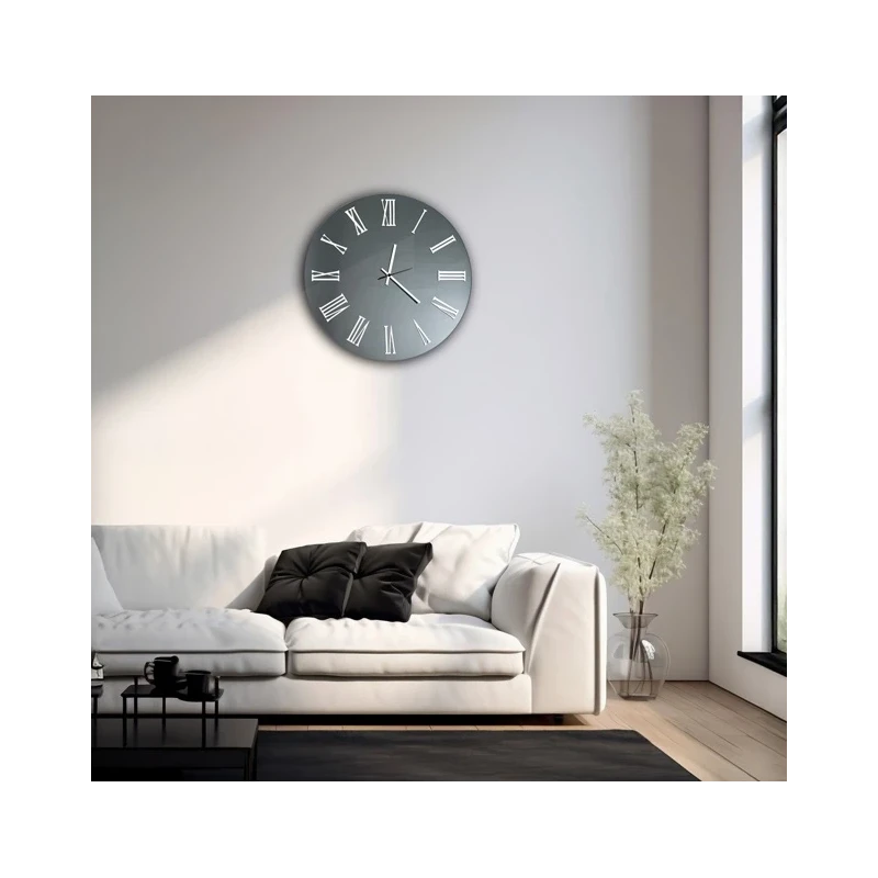 Ceart - Sirio Mirror Wall Clock - Smoked Black / White