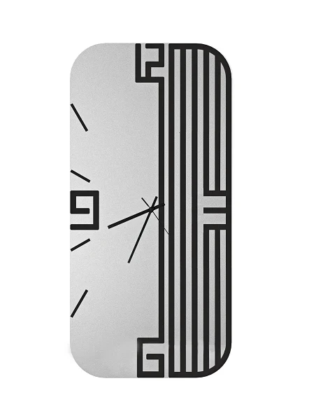 Ceart - Lyra Vertical Wall Clock - Black / Smoked Black Mirror