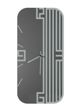 Ceart - Lyra Vertical Wall Clock - Silver / Smoked Black Mirror
