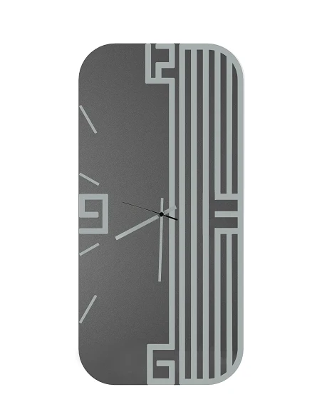 Ceart - Lyra Vertical Wall Clock - Silver / Smoked Black Mirror