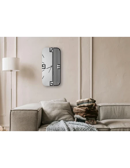 Ceart - Lyra Vertical Wall Clock - Black / Smoked Black Mirror