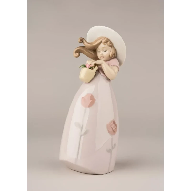 Lladró - Scultura Bimba Piccola Rosa - Porcellana