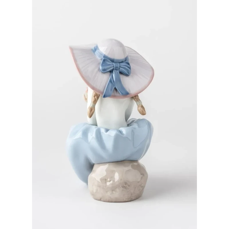 Lladró - Girl with Flowers Sculpture - Porcelain