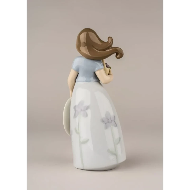 Lladró - Little Violet Girl Sculpture - Porcelain