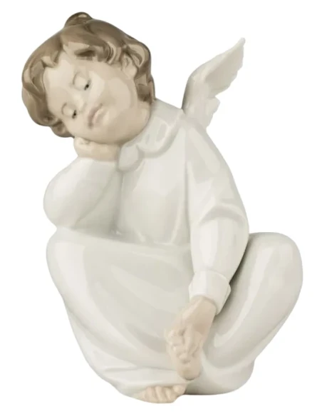 Lladró - Sitting Angel Sculpture - Porcelain