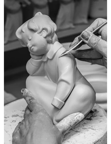 Lladró - Sitting Angel Sculpture - Porcelain