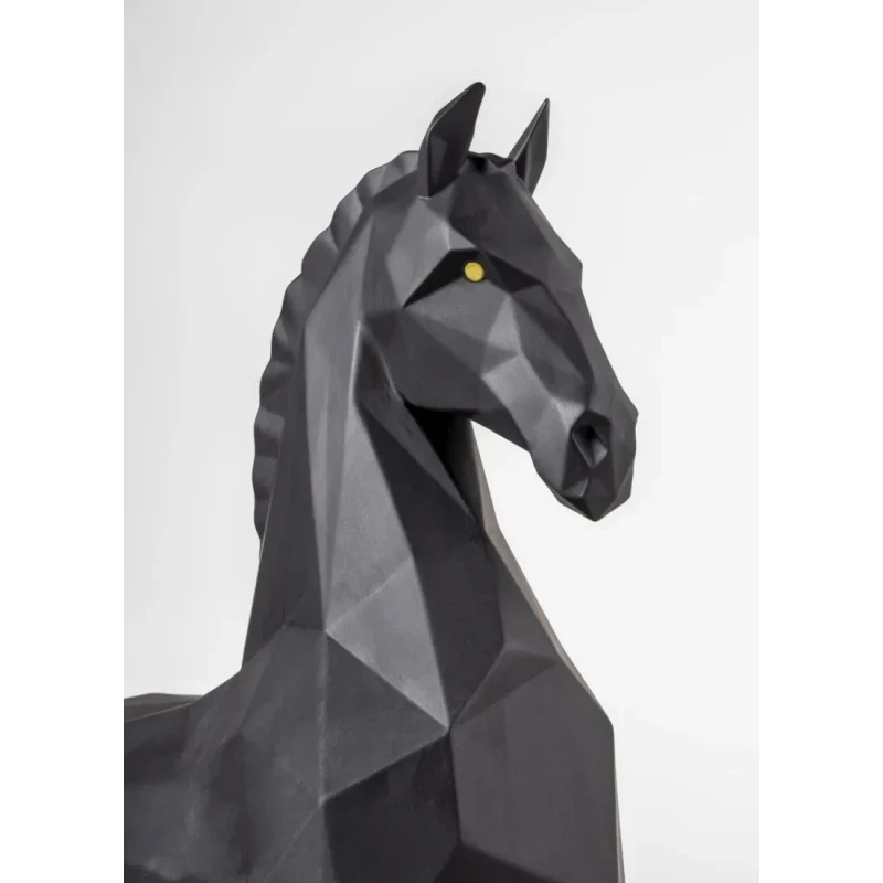Lladró - Horse Sculpture - Matt Black