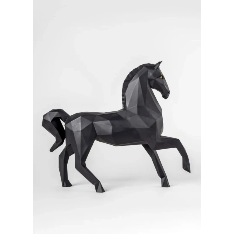 Lladró - Horse Sculpture - Matt Black
