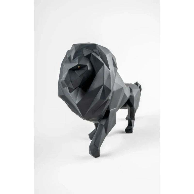 Lladró - Scultura Leone - Nero opaco