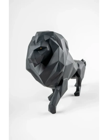 Lladró - Lion Sculpture - Matt black
