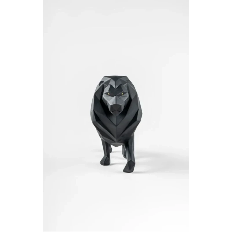 Lladró - Lion Sculpture - Matt black
