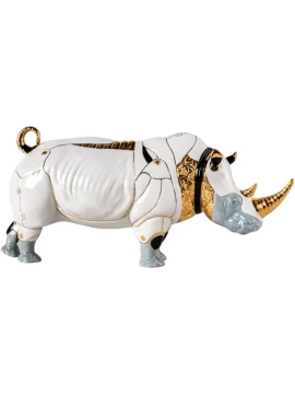 Lladró - Cyborg Rhino Sculpture - Porcelain