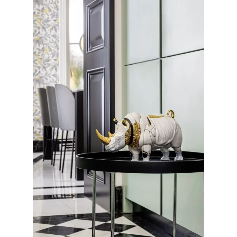 Lladró - Cyborg Rhino Sculpture - Porcelain
