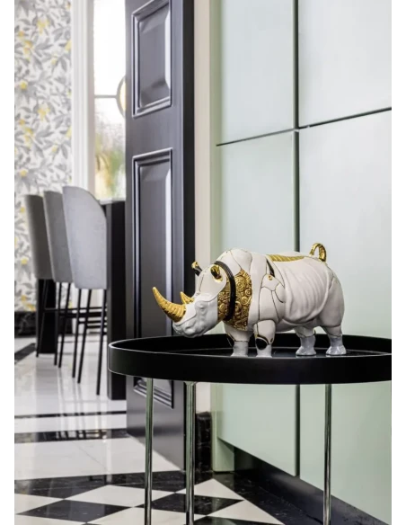 Lladró - Cyborg Rhino Sculpture - Porcelain