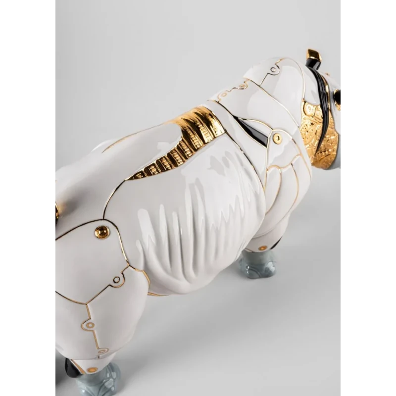 Lladró - Cyborg Rhino Sculpture - Porcelain